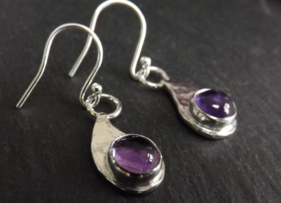 Amethyst Yin & Yang Silver Earrings