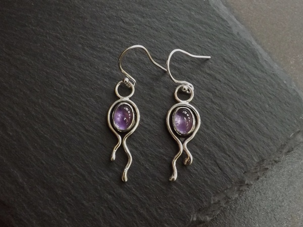 Amethyst Nouveau Organic Earrings