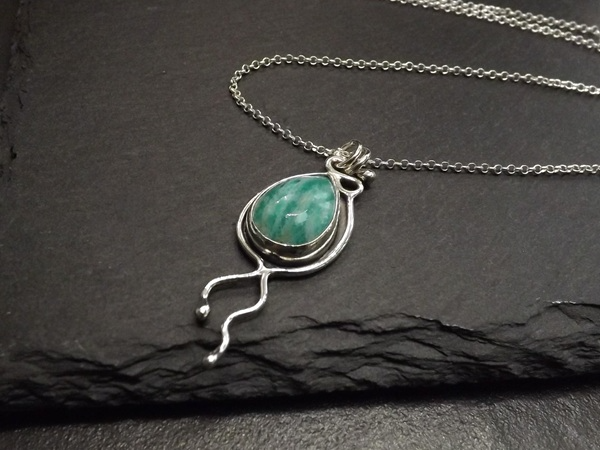 Amazonite Nouveau Organic Pendant Necklace