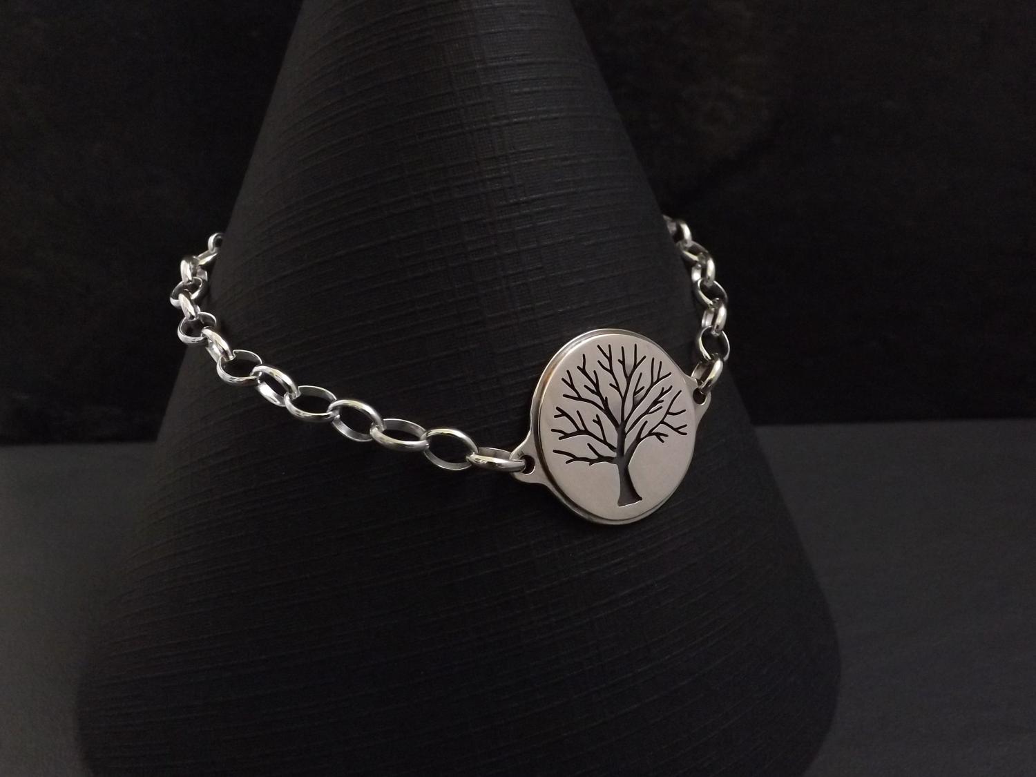 Winter Tree Silver Chain Bracelet