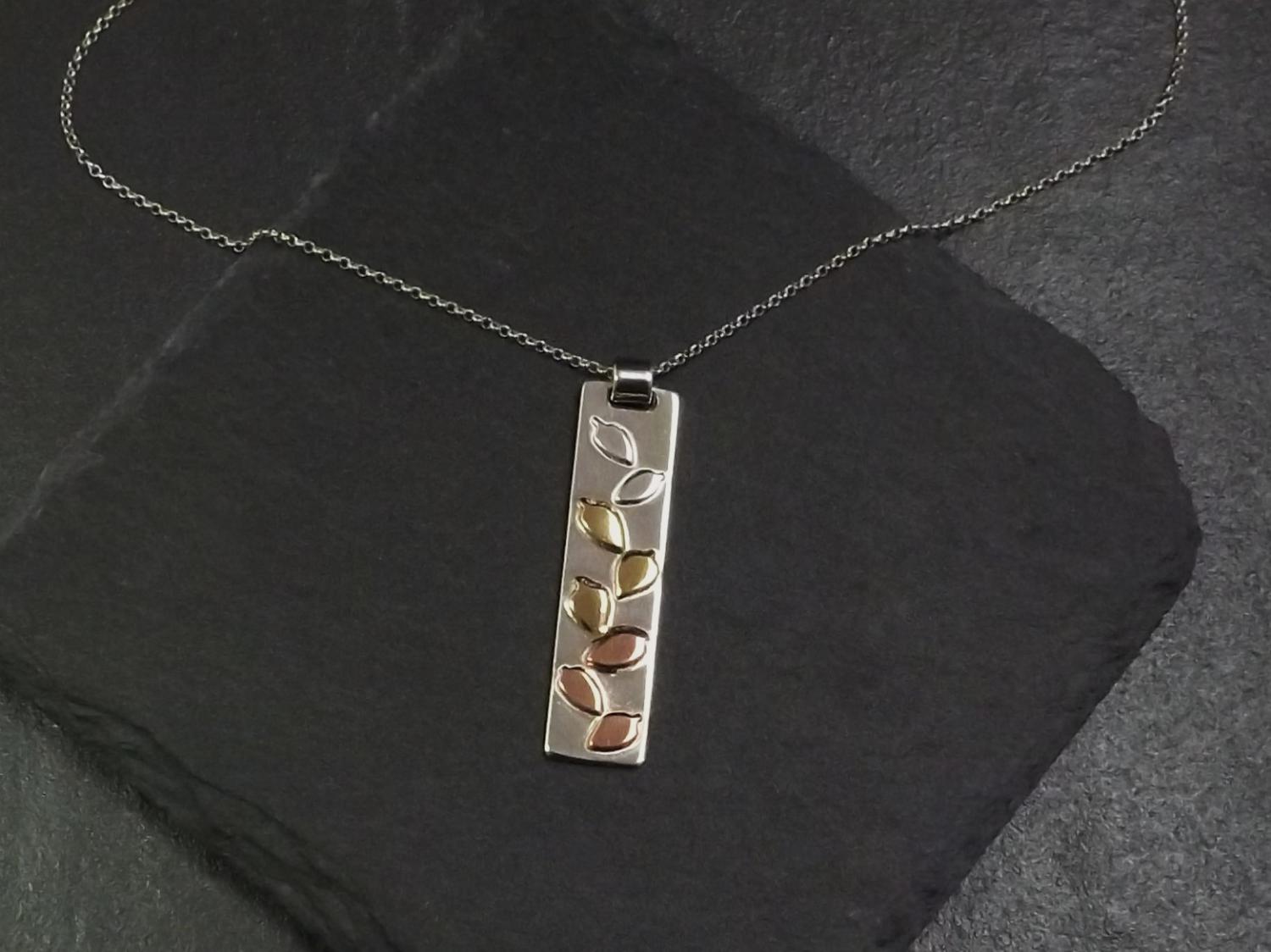 Autumn Leaves Silver Pendant Necklace