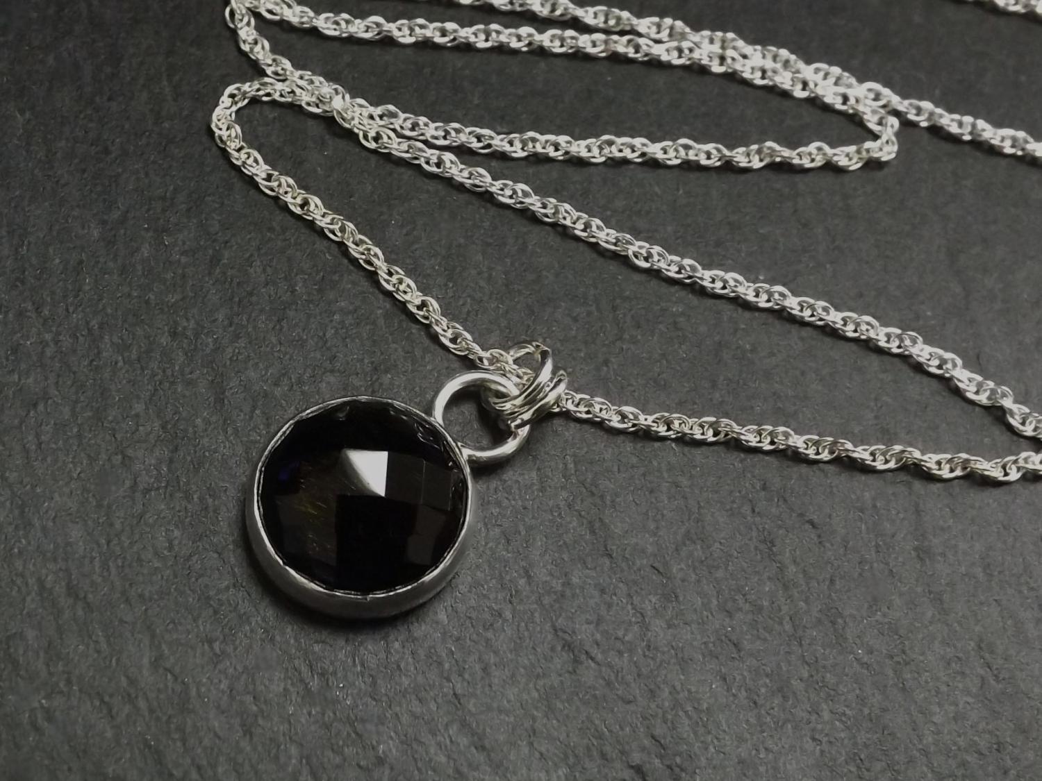 Gold Obsidian in Silver Pendant Necklace