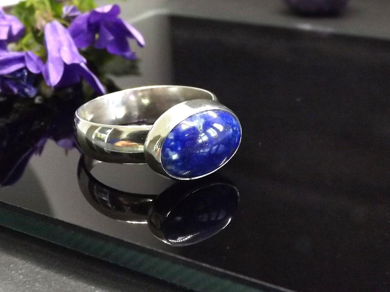 Lapis Lazuli Silver Ring size P