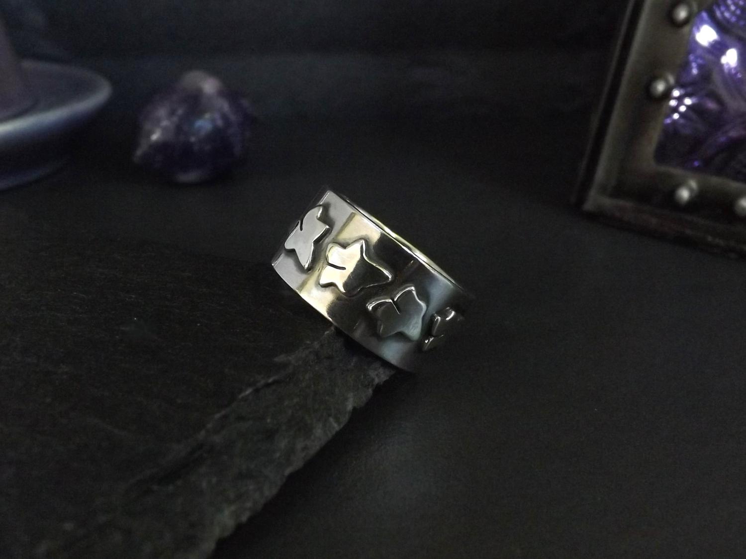 Ivy Leaf Silver Ring, size P