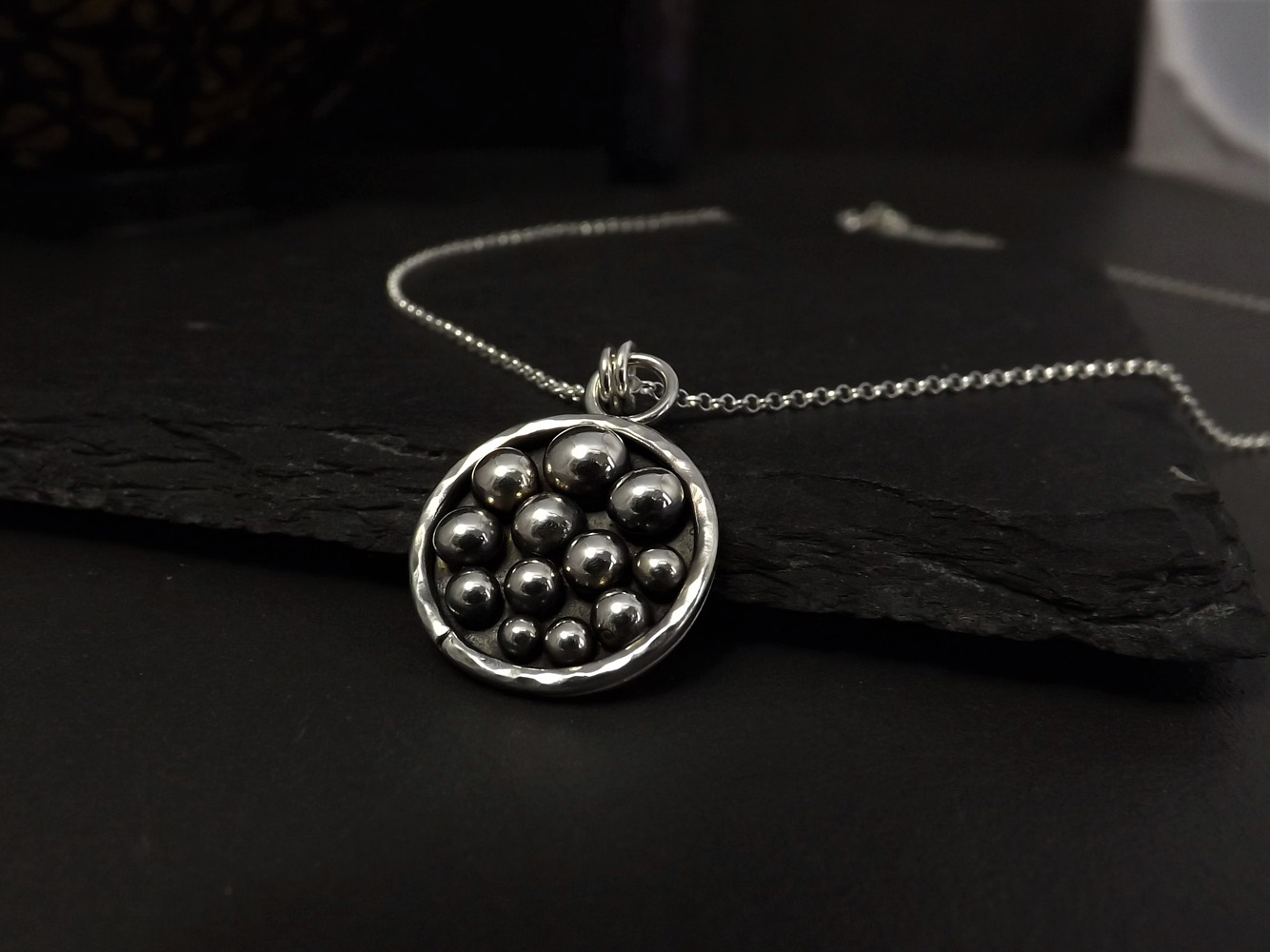 Silver Bubbles Pendant Necklace (Medium)